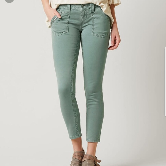 sage green skinny jeans